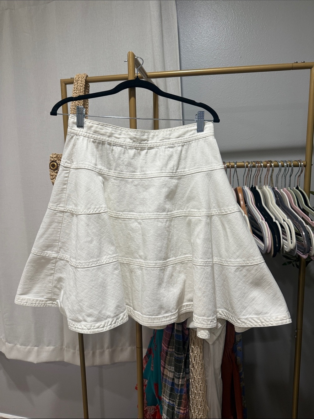 Nanette Lepore Cream Tiered Circle Skirt